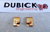 DUBICK Клипсы для проводов в токосъемник, позолочённые, с зажимом для проводов, (сделаны для новых токосъёмников REDFOX, но подходят и для других), 1 пара - #703